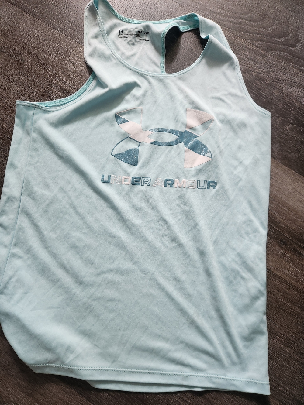 Under Armour Girls Light Blue Racerback Tank Lg